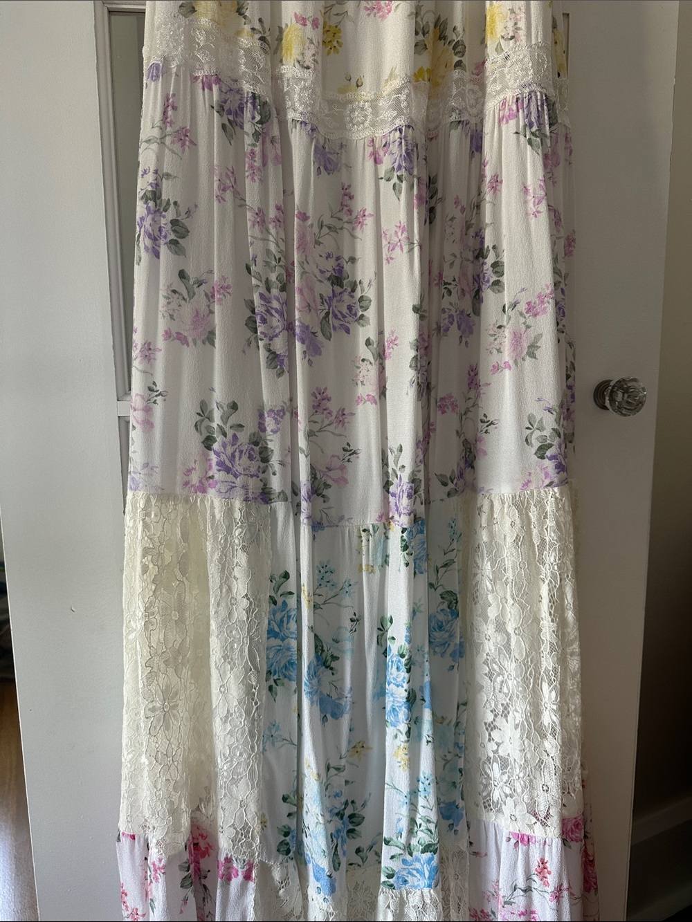Altar'd State White Floral Puff-Sleeve Tiered Maxi Dress - Picture 4 of 4